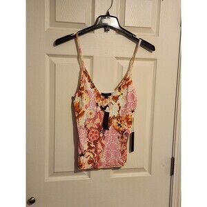 BCBG maxazria NWT Size Large sleeveles floral Strap Short top